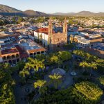 An aerial view of Tangancicuaro, Michoacan, Mexico