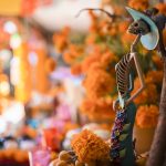 La Santa Muerte Altar with skeleton, Lake Patzcuaro, Michoacan, Mexico